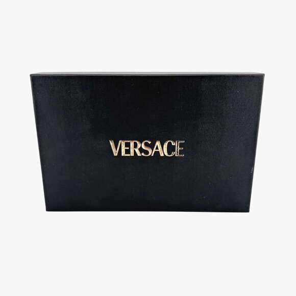 Versace Croc Embossed Medusa '95 Loafers Size 39.5 US 9.5 Black Leather Flat - Picture 14 of 15